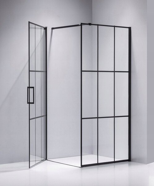 BPS-koupelny Čtvercový sprchový kout BS13B 90x90 černá/transparent - bez vaničky