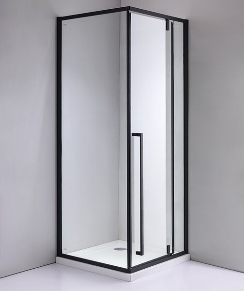 BPS-koupelny Čtvercový sprchový kout BS11A 80x80 černá/transparent - bez vaničky