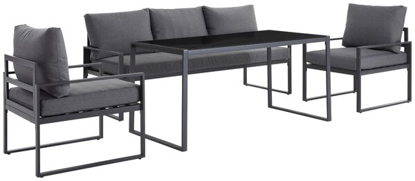 ZAHRADNÍ JÍDELNÍ SET 4dílné, kov, sklo, textil Ambia Garden - Online Only zahradní nábytek, Online Only