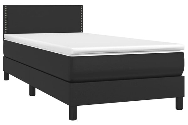 Box spring postel s matrací černá 90x190 cm umělá kůže 3141035