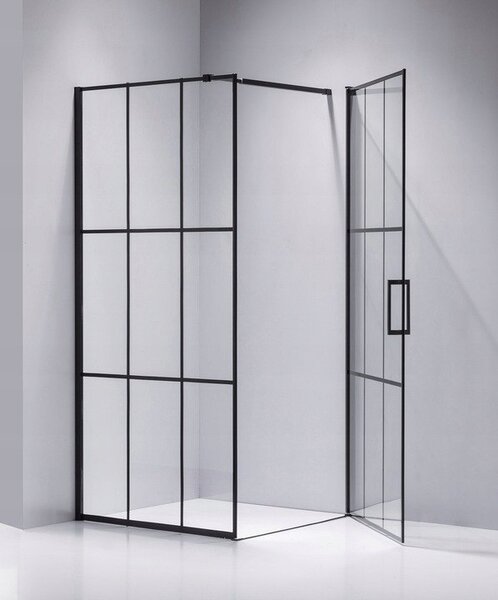 BPS-koupelny Čtvercový sprchový kout BS13A 80x80 černá/transparent - bez vaničky