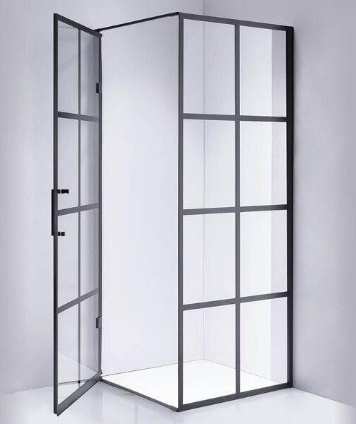 BPS-koupelny Čtvercový sprchový kout BS10A 80x80 černá/transparent - bez vaničky