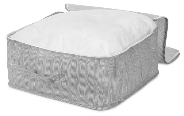 Textilní úložný box na oděvy a přikrývky se zipem Compactor Boston 46 x 46 x 20,5 cm