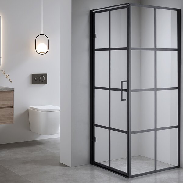 BPS-koupelny Čtvercový sprchový kout BS10A 80x80 černá/transparent - bez vaničky