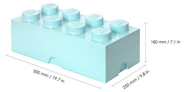 Tyrkysový úložný box LEGO® Smart 25 x 50 cm