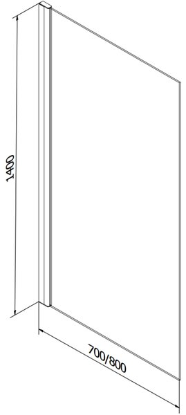 Mexen Alex vanová zástěna 1 křídlo 70 x 140 cm, Černý vzor fix- 893-070-000-70-77