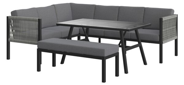 ZAHRADNÍ JÍDELNÍ SET 5dílné, kov, plast, sklo, textil Ambia Garden - Online Only zahradní nábytek, Online Only