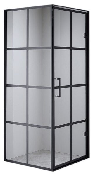 BPS-koupelny Čtvercový sprchový kout BS10A 80x80 černá/transparent - bez vaničky