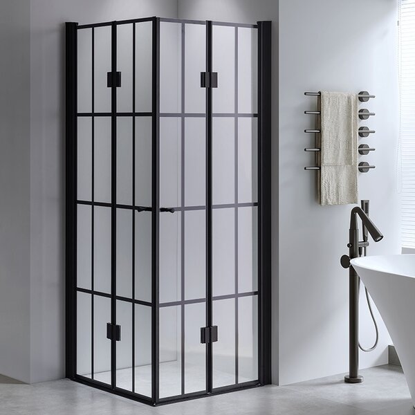 BPS-koupelny Čtvercový sprchový kout BS08A-M 80x80 černá/transparent - bez vaničky