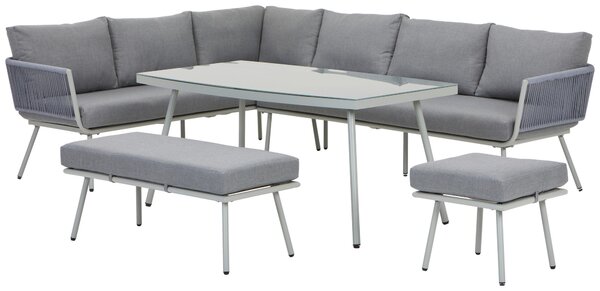 ZAHRADNÍ JÍDELNÍ SET 5dílné, kov, plast, sklo, textil Ambia Garden - Online Only zahradní nábytek, Online Only