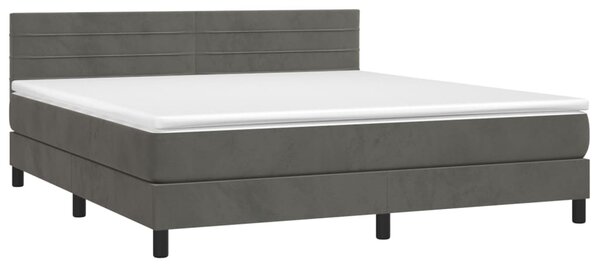 Box spring postel s matrací tmavě šedá 160x200 cm samet 3141372