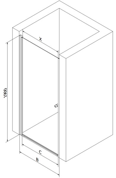 Mexen Pretoria otočné sprchové dveře 60 cm, Průhledné, Chromovaná - 852-060-000-01-00