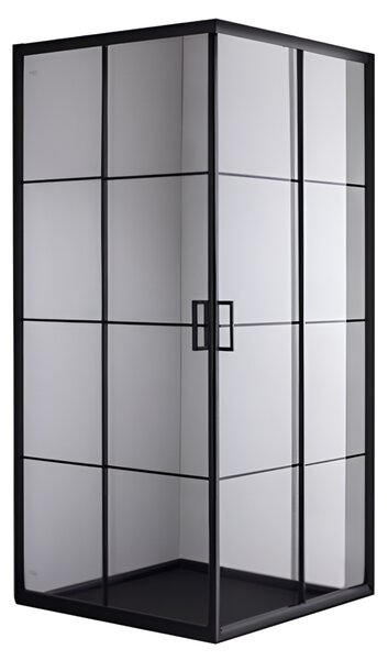 BPS-koupelny Čtvercový sprchový kout BL32A 80x80 černý/transparent - bez vaničky