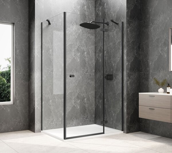 Polysan Polysan, GLOBE BLACK obdélníková sprchová zástěna 900x800mm, čiré sklo, pravé, GB1090-3215RB