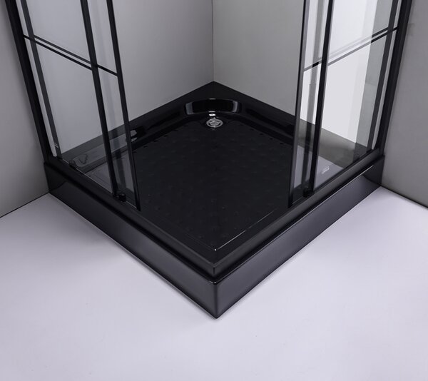 BPS-koupelny Čtvercový sprchový kout BL32A 80x80 černý/transparent - bez vaničky