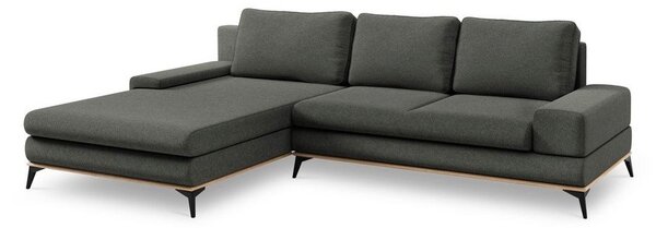 Tmavě šedá rozkládací rohová pohovka Windsor & Co Sofas Planet, levý roh