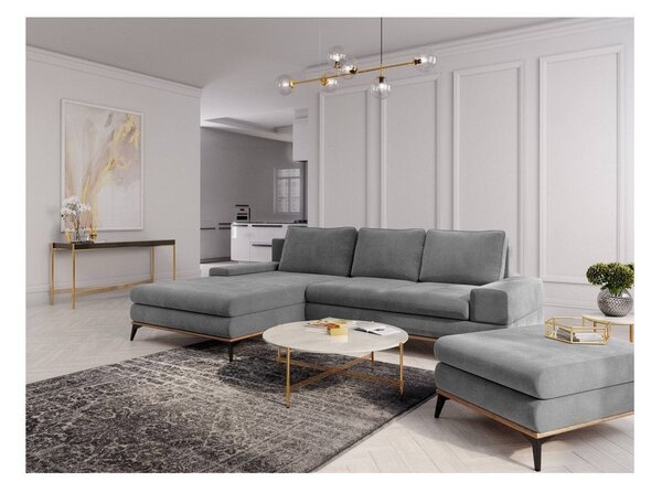Šedá rozkládací rohová pohovka Windsor & Co Sofas Planet, levý roh