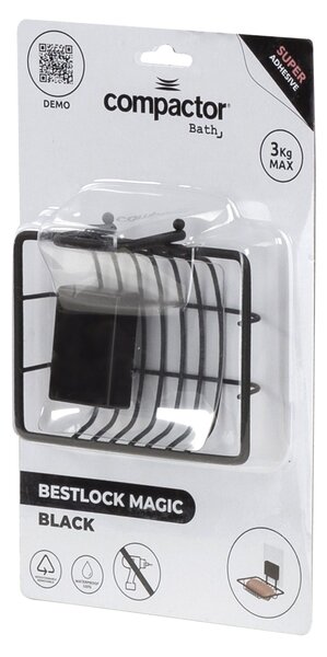 Samolepicí držák na mýdlo Compactor Bestlock Black Magic systém bez vrtání