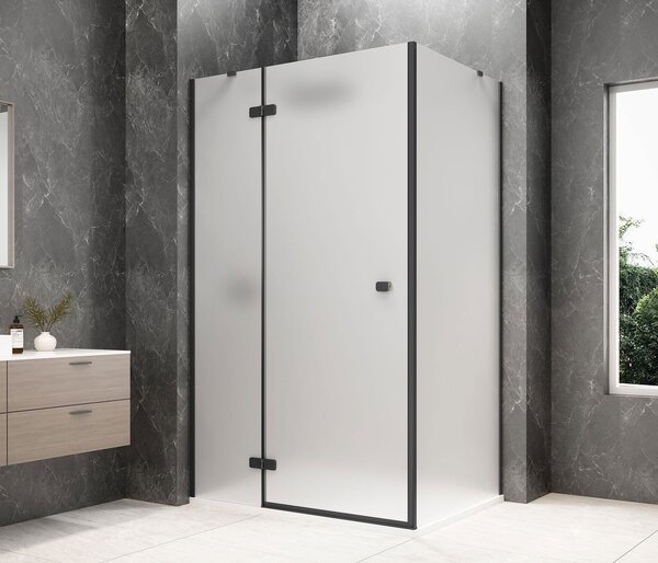 Polysan Polysan, GLOBE BLACK obdélníková sprchová zástěna 800x900mm, matné sklo, levá, GB1080-3315MLB