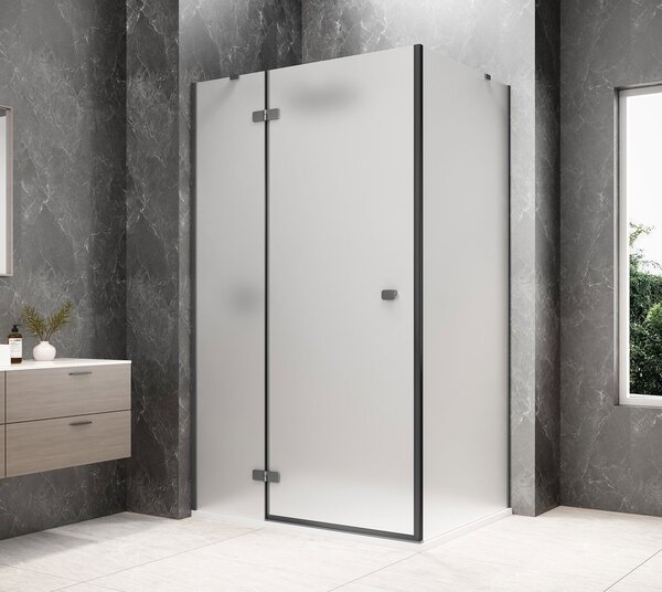 Polysan Polysan, GLOBE GUN METAL obdélníková sprchová zástěna 1000x800mm, matné sklo, levá, GB1010-3215MLGM