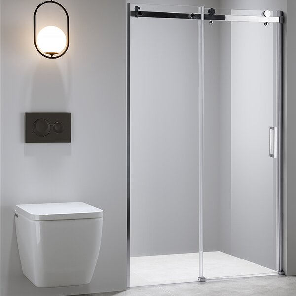 BPS-koupelny Posuvné sprchové dveře SH03D 120 chrom/transparent pro instalaci do niky + vanička ST06C 120x10 černá