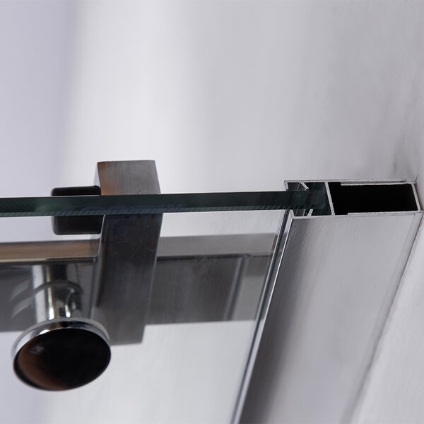 BPS-koupelny Posuvné sprchové dveře SH03D 120 chrom/transparent pro instalaci do niky + vanička ST06C 120x10 černá