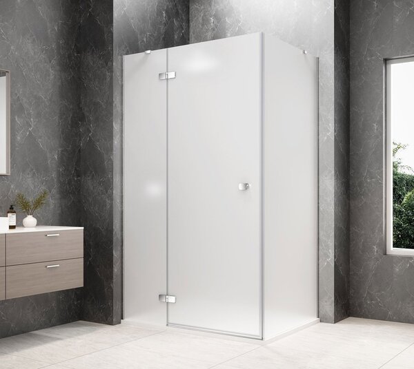 Polysan Polysan, GLOBE CHROME obdélníková sprchová zástěna 800x900mm, matné sklo, levá, GB1080-3315MLC