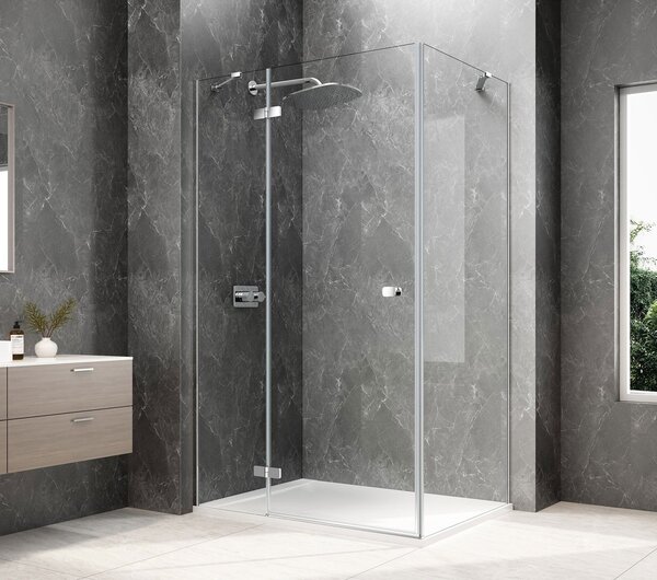 Polysan Polysan, GLOBE CHROME obdélníková sprchová zástěna 900x800mm, čiré sklo, levá, GB1090-3215LC