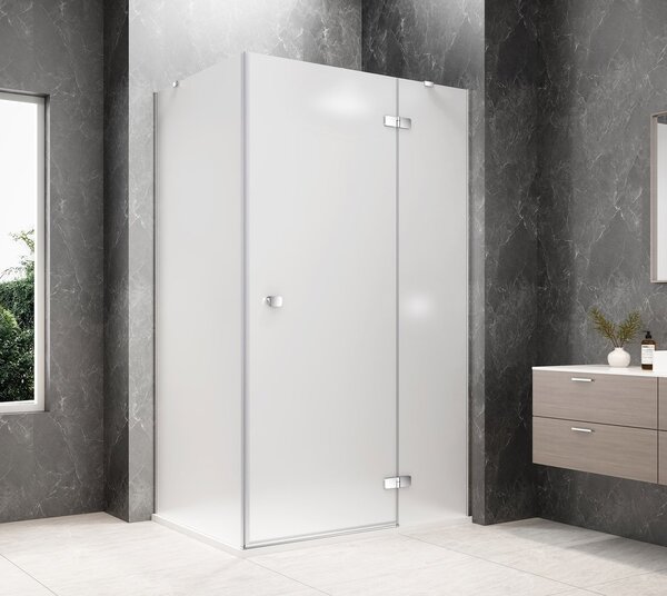 Polysan Polysan, GLOBE CHROME obdélníková sprchová zástěna 800x900mm, matné sklo, pravé, GB1080-3315MRC