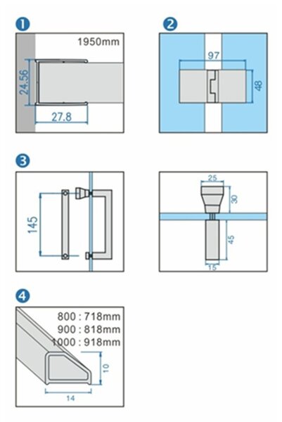 BPS-koupelny Čtvercový sprchový kout KZ08D BL 100x100 černá/transparent + vanička ST06A BL černá