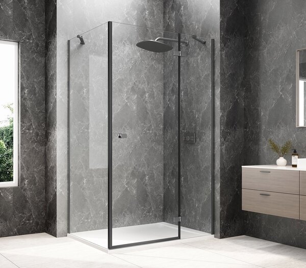 Polysan Polysan, GLOBE GUN METAL obdélníková sprchová zástěna 1000x800mm, čiré sklo, pravé, GB1010-3215RGM