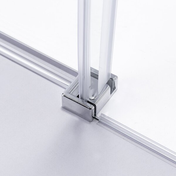 BPS-koupelny Posuvné sprchové dveře SH03D 120 chrom/transparent pro instalaci do niky + vanička ST05E 120x70 bílá