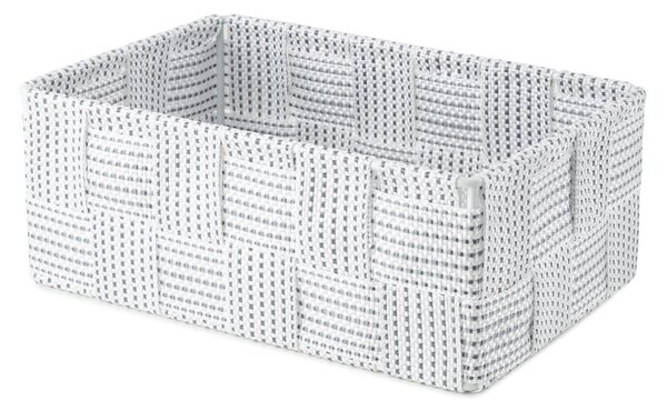 Úložný organizér do zásuvky Compactor Toronto - košík M, 18 x 12 x 7 cm, bílo-šedý