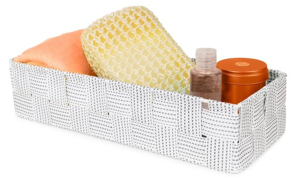 Úložný organizér do zásuvky Compactor Toronto - košík L, 30 x 12 x 7 cm, bílo-šedý