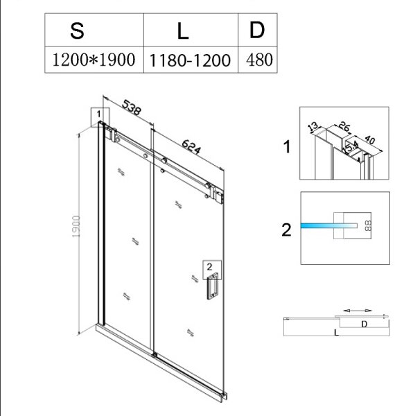 BPS-koupelny Posuvné sprchové dveře SH03D 120 chrom/transparent pro instalaci do niky + vanička ST04C 120x90 bílá