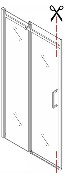 BPS-koupelny Posuvné sprchové dveře SH03C 110 černá/transparent pro instalaci do niky - bez vaničky