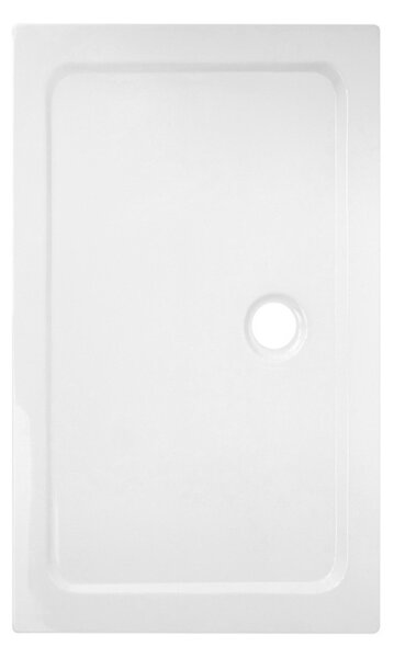 BPS-koupelny Posuvné sprchové dveře SH03C 110 černé/transparent pro instalaci do niky + vanička ST05D 110x70 bílá