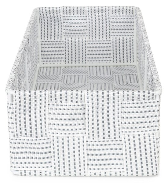 Úložný organizér do zásuvky Compactor Toronto - košík L, 30 x 12 x 7 cm, bílo-šedý