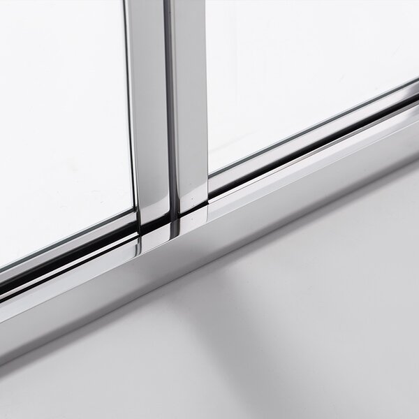 BPS-koupelny Zalamovací posuvné sprchové dveře SH09D 110 chrom/transparent pro instalaci do niky - bez vaničky