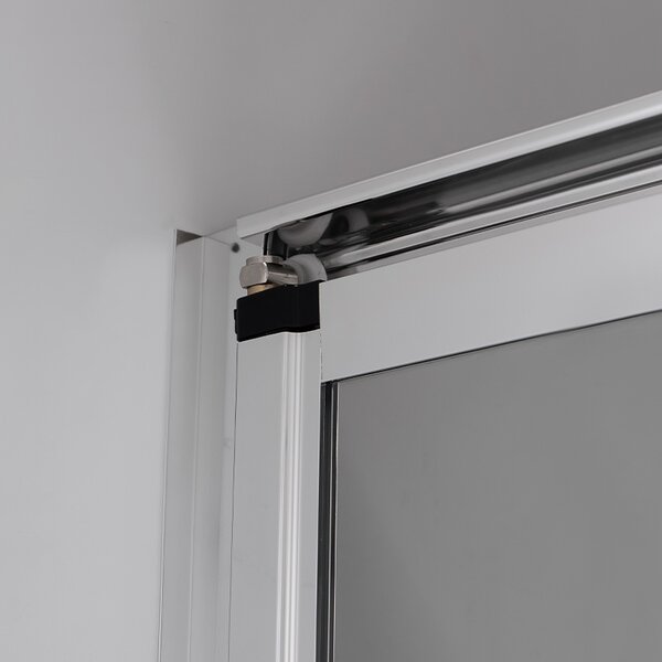 BPS-koupelny Zalamovací posuvné sprchové dveře SH09D 110 chrom/transparent pro instalaci do niky - bez vaničky