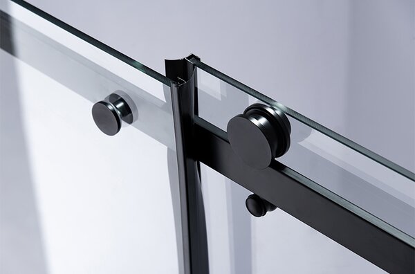 BPS-koupelny Posuvné sprchové dveře SH03C 110 černá/transparent pro instalaci do niky - bez vaničky