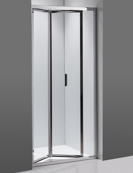 BPS-koupelny Zalamovací posuvné sprchové dveře SH09D 110 chrom/transparent pro instalaci do niky - bez vaničky