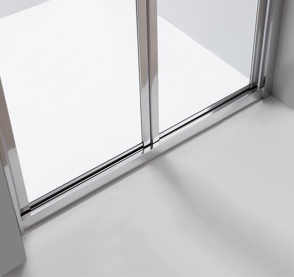 BPS-koupelny Zalamovací posuvné sprchové dveře SH09D 110 chrom/transparent pro instalaci do niky - bez vaničky
