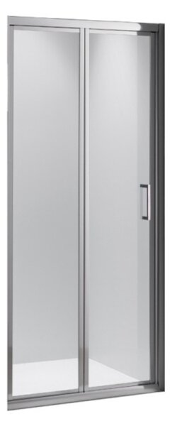 BPS-koupelny Zalamovací posuvné sprchové dveře SH09D 110 chrom/transparent pro instalaci do niky - bez vaničky
