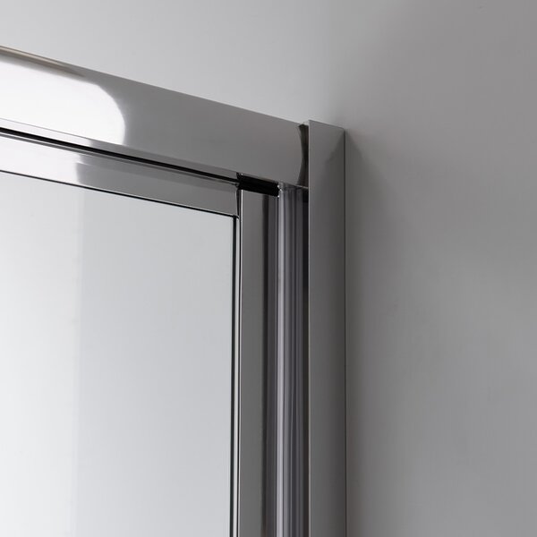 BPS-koupelny Zalamovací posuvné sprchové dveře SH09D 110 chrom/transparent pro instalaci do niky - bez vaničky