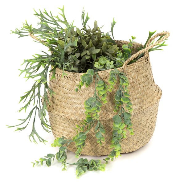 Pletený úložný košík Compactor Belly M,mořská tráva přírodní, 35 x 32 cm