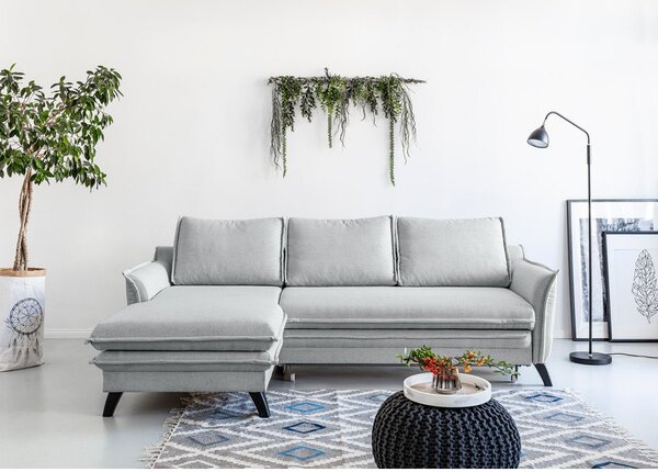 Světle šedá rozkládací rohová pohovka Miuform Charming Charlie, levý roh