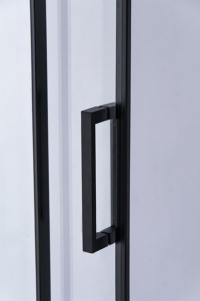 BPS-koupelny Posuvné sprchové dveře SH03C 110 černá/transparent pro instalaci do niky - bez vaničky
