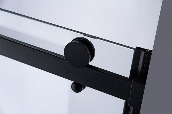 BPS-koupelny Posuvné sprchové dveře SH03C 110 černá/transparent pro instalaci do niky - bez vaničky