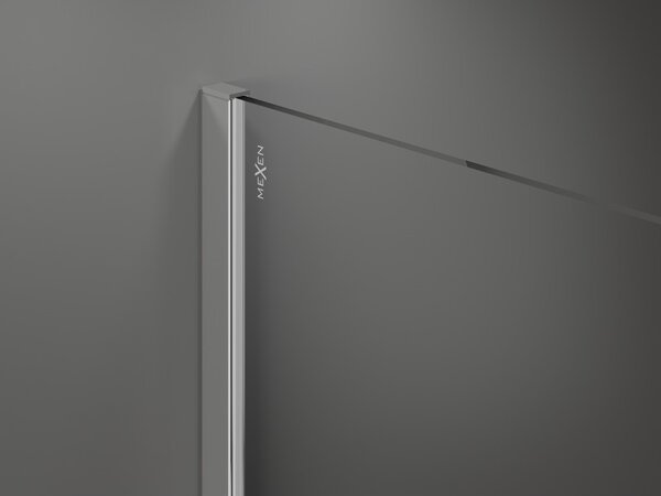 Mexen Kioto sprchová zástěna 100x200 cm 8 mm, chromový profil, sklo černý vzor 1, 800-100-101-01-77